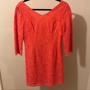 Lilly Pulitzer Coral Eyelet Dress